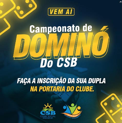 Brumado: CSB realizará o Campeonato de Dominó; inscreva sua dupla