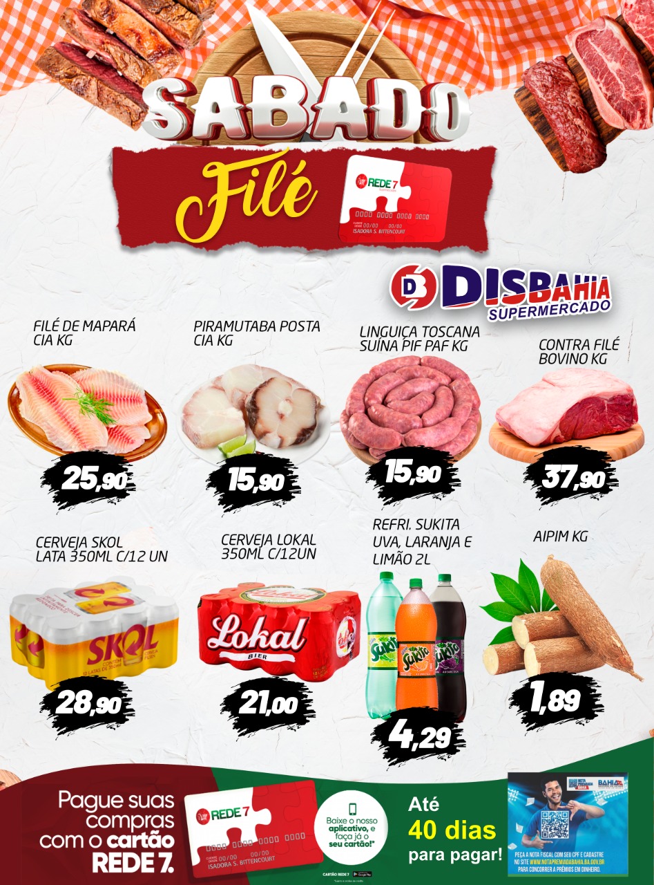 Ofertas: Sábado Filé do Disbahia Supermercado
