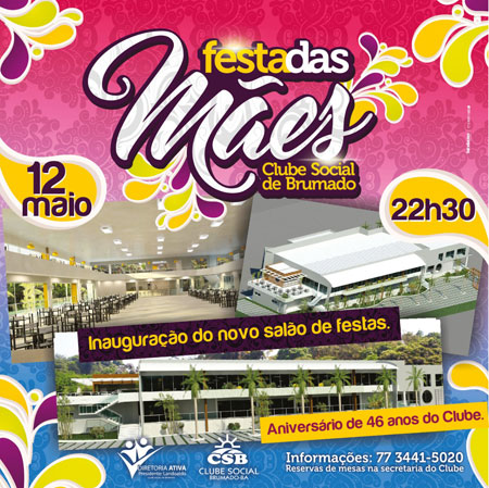 Dia 12 de maio tem a inauguração do novo salão de festas do Clube Social de Brumado