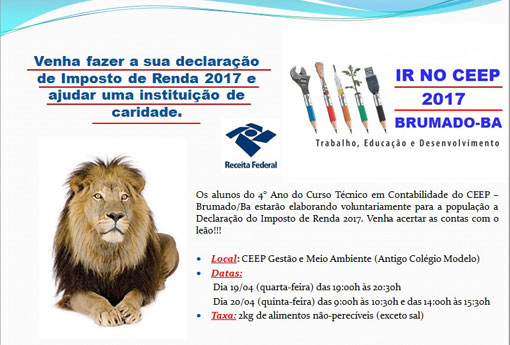 Brumado: alunos do CEEP farão declaração do Imposto de Renda voluntário