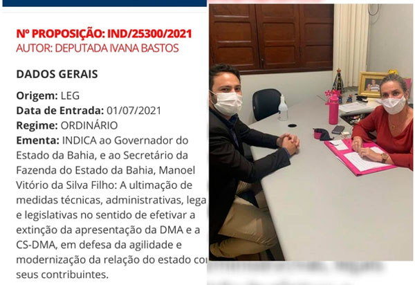 Ivana indica ao governador extinção das obrigações estaduais DMA e a CS -DMA