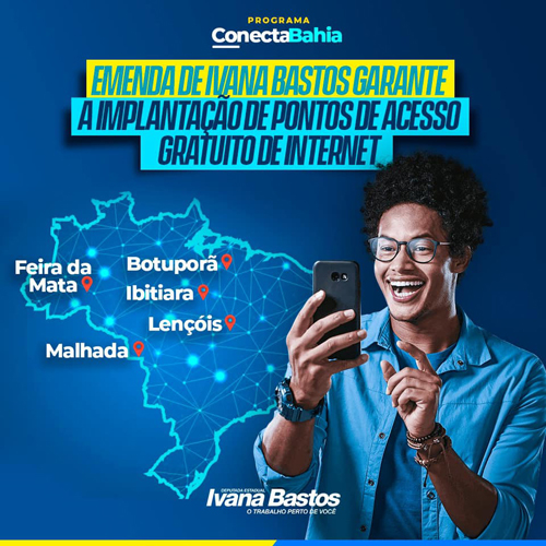 Ivana Bastos destina emenda para a implantação de pontos de internet em praças de municípios