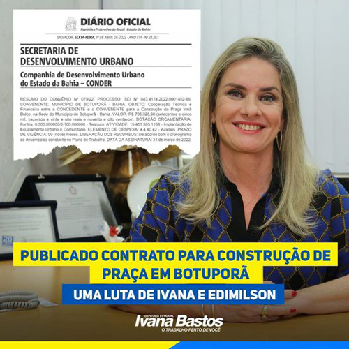 Luta de Ivana e Edmilson assegura nova praça em Botuporã