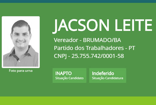 Eleições 2016: Jacson Leite tem pedido de candidatura a vereador negado pela Justiça Eleitoral