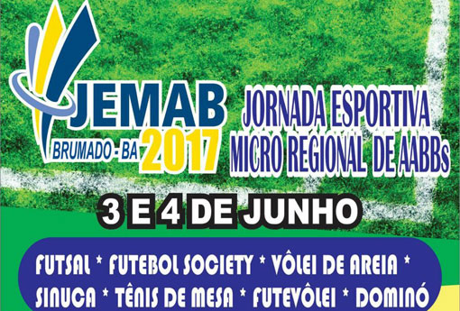 Brumado: acontece nos dias 03 e 04 de junho a Jornada Esportiva Microrregional de AABB's
