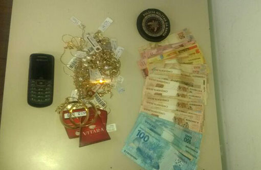 Barra da Estiva: Bandido rouba joias e dinheiro, mas é preso pela PM