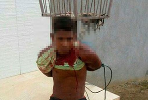 Jaguaquara: jovem é agredido por populares e amarrado a estrutura de armazenar lixo ao tentar invadir uma casa
