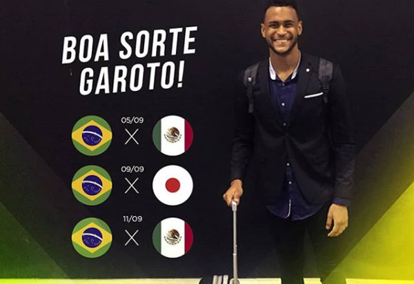 Atacante Junior Brumado embarcou com a seleção brasileira sub-20 para o México