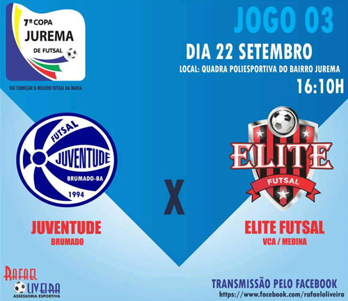 Conquista: Juventude Brumado estreia na 7ª Copa Jurema de Futsal no próximo sábado (22)