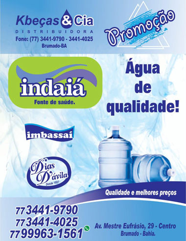 Brumado: promoção de água mineral de qualidade em Kbeças & Cia distribuidora