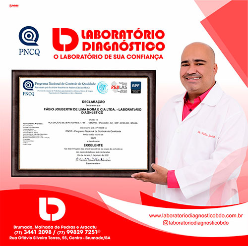 Laboratório Diagnóstico recebe selo 'Excelente' do PNCQ