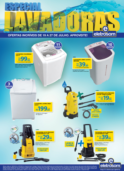 Brumado: A Eletrosom continua liquidando todo seu estoque de lavadoras neste domingo (20)