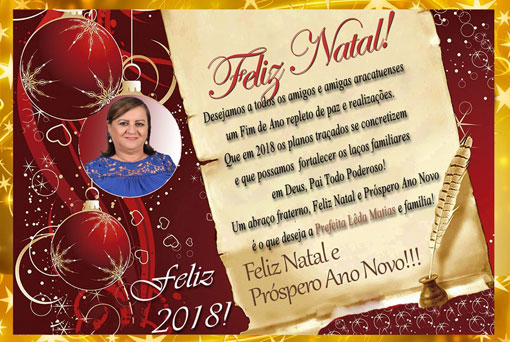 Aracatu: Mensagem de Feliz Natal da prefeita Lêda Matias