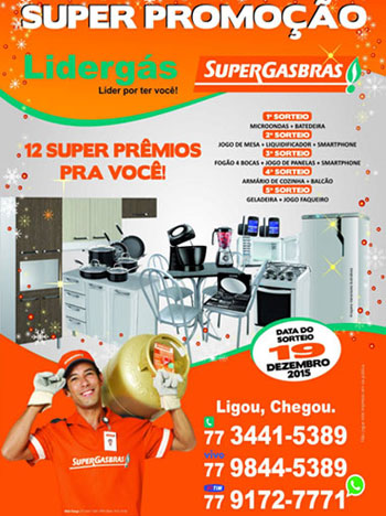 Lidergás - SuperGasbras: Compre seu gás e concorra a vários prêmios