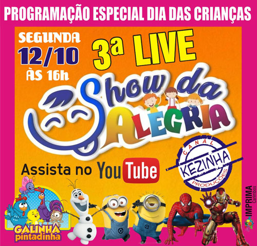 Nesta segunda (12) tem a 3ª Live Show da alegria especial