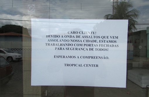 Livramento: Proprietária de Loja fecha as portas em protesto contra assaltos na cidade