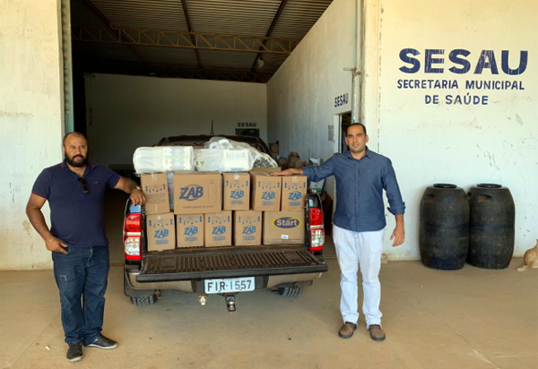 Loja Maçônica Aliança Sertaneja de Brumado faz doação de materiais de limpeza para a SESAU 