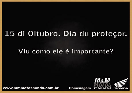 M & M Motos faz homagem para os Professores