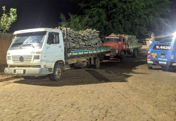 Policiais da 46ª CIPM apreendem carga de madeira nativa contrabandeada