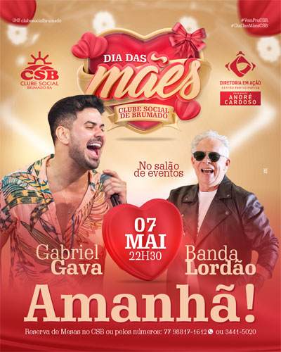 Neste sábado (07) tem a Festa das Mães do Clube Social de Brumado