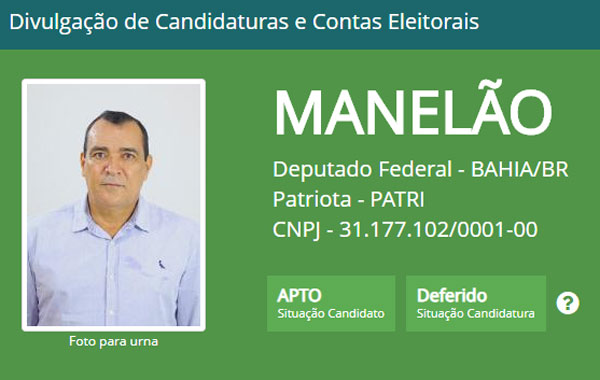 Eleições 2018: Manelão tem candidatura a deputado federal deferida pelo TRE-BA