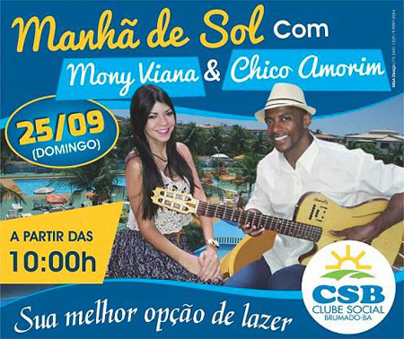 Clube Social: neste domingo (25) tem 'Manhã de Sol' ao som de Mony Viana e Chico Amorim
