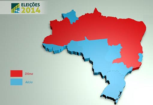 Segundo turno: Dilma vence no Norte e no Nordeste, Aécio ganha nas outras regiões