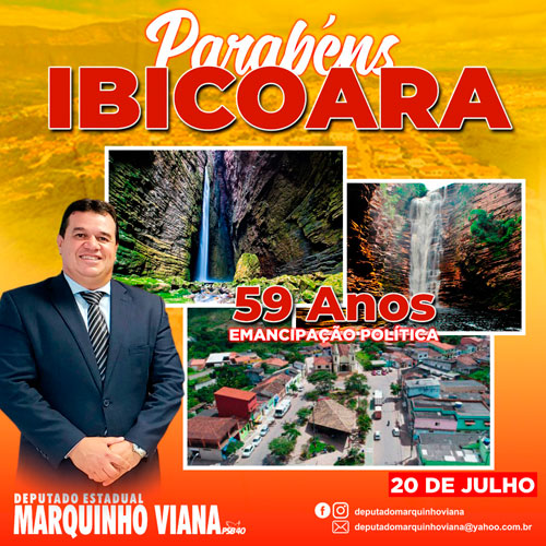 Deputado Marquinho Viana parabeniza Ibicoara 59 anos de emancipação política