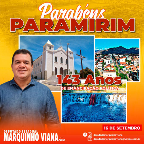 Deputado Marquinho Viana parabeniza Paramirim