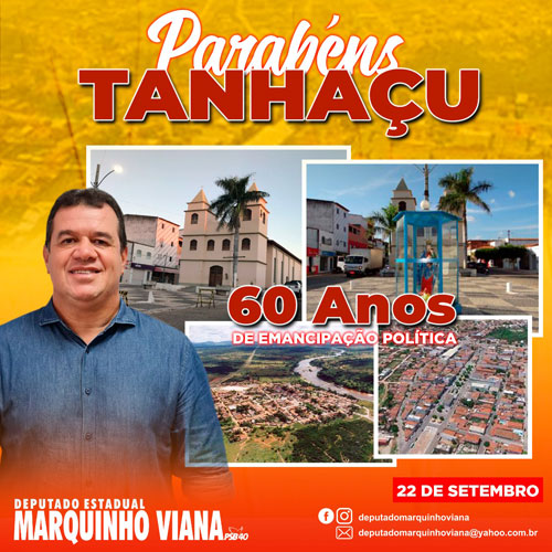 Deputado Marquinho Viana parabeniza Tanhaçu