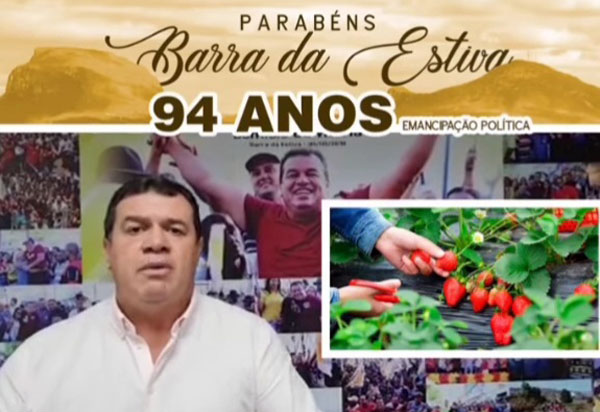 Deputado Marquinho Viana parabeniza Barra da Estiva pelos 94 anos de emancipação política