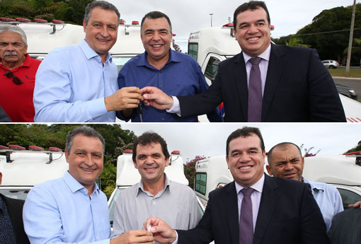 Deputado Marquinho Viana participa do ato de entrega de ambulâncias por Rui Costa