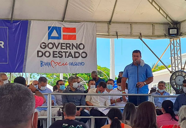 Deputado Marquinho Viana com o Governador Rui Costa na visita a Mortugaba