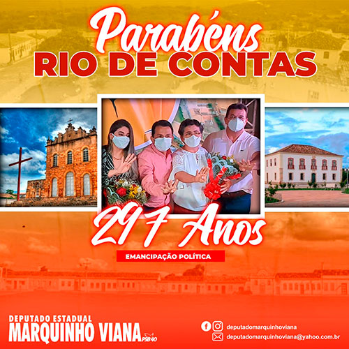 Deputado Marquinho Viana parabeniza Rio de Contas pelos 297 anos de emancipação política 
