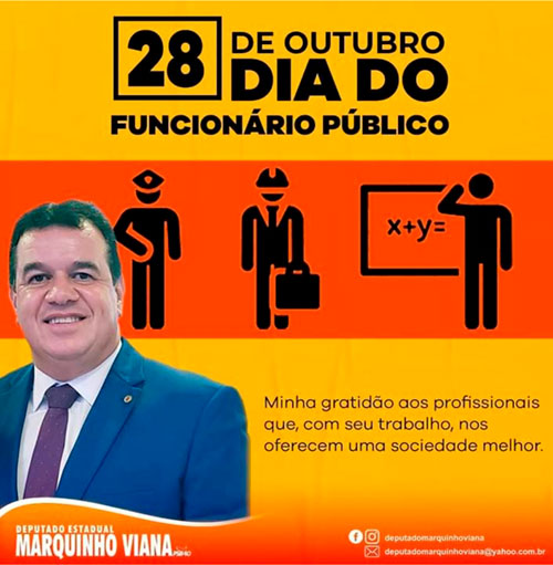Deputado Marquinho Viana parabeniza funcionários públicos