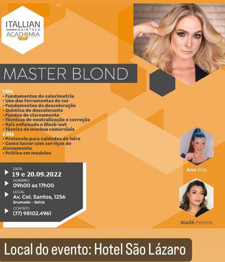 Brumado: Participe do “Master Blond Vip” para Cabeleireiros pela Academia Itallian Hairtech