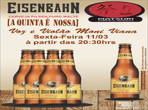 Matsuri: experimente a cerveja Eisenbahn e curta o som de Moni Viana