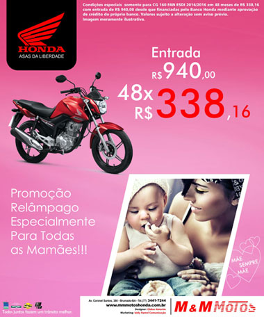 M & M Motos lança  promoção especial em comemoração ao mês das Mães