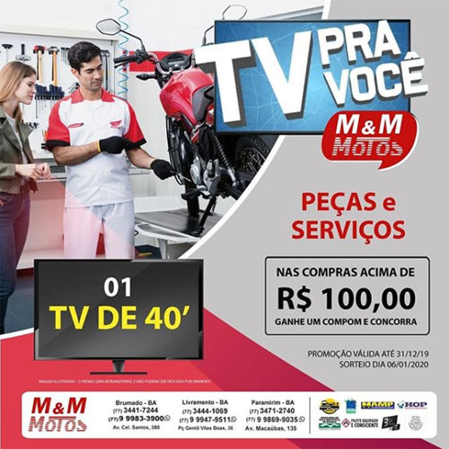 M & M Motos: Promoção TV pra você