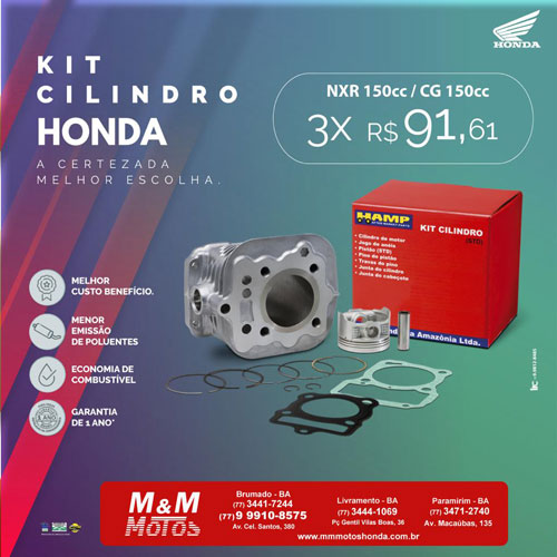 Adquira seu Kit Cilindro Honda na M & M Motos