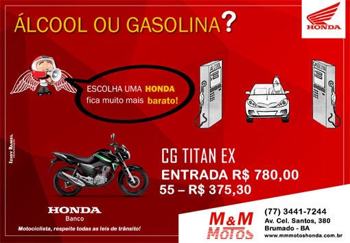 M & M Motos: adquira sua Honda e economize