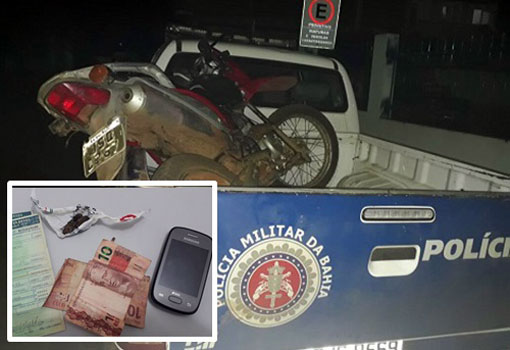 Livramento: andarilho é detido pela policia com moto irregular e maconha