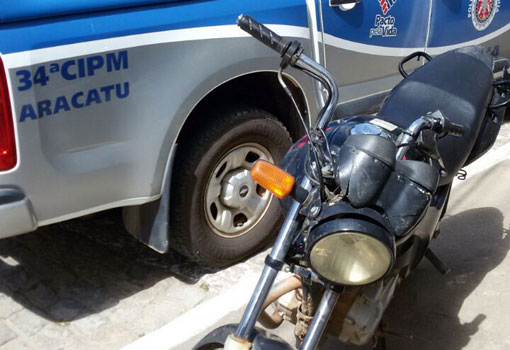 Aracatu: Polícia Militar recupera motocicleta roubada