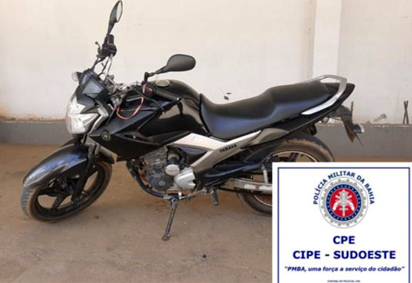 Cipe Sudoeste recupera motocicleta adulterada em Maetinga