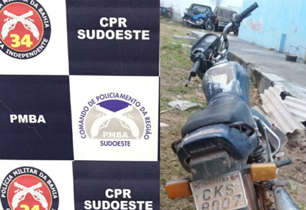 Polícia Militar recupera moto roubada na zona rural de Barra da Estiva