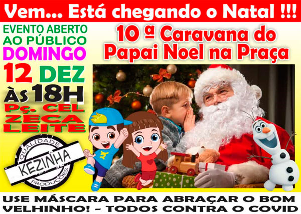 Brumado: Neste domingo (12), Kezinha Produções realizará Natal na Praça