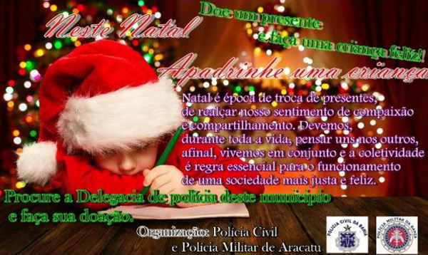 Polícias Civil e Militar de Aracatu se unem na promoção de campanha Natal