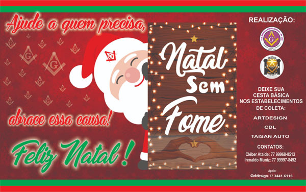 Brumado: Lojas Maçônicas promovem Campanha Natal sem Fome