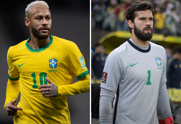 Neymar e Alisson são indicados ao prêmio The Best da Fifa