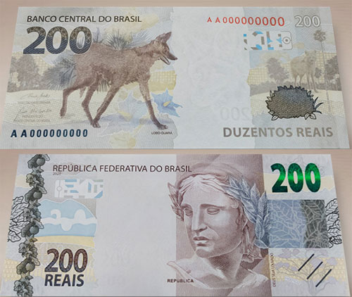 Banco Central divulga imagens da nota de R$ 200,00